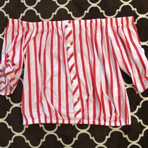 Striped Off the shoulder top